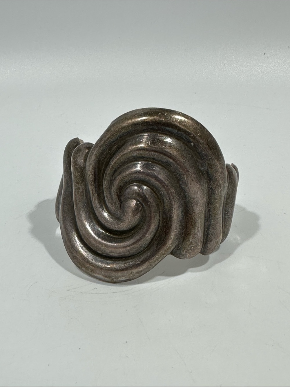 Vintage Taxco Mexican Sterling Silver 925 Spiral Vortex Cuff Bracelet TL-4C
